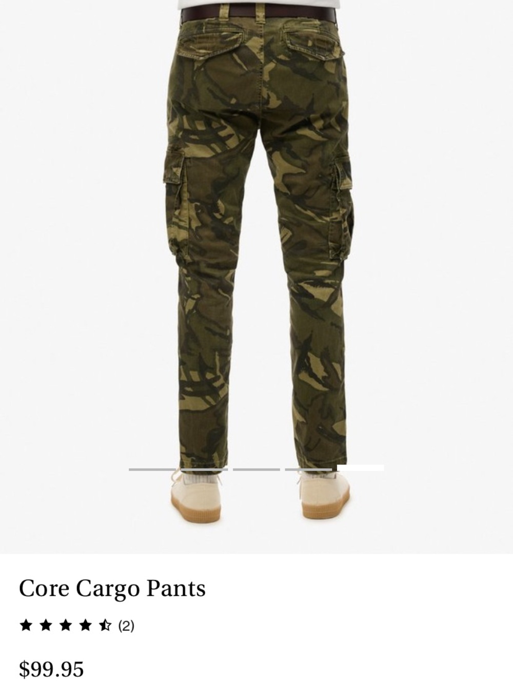 Superdry Mens Camouflage Cargo Pants - Olive/Brown Camo - Picture 8 of 8